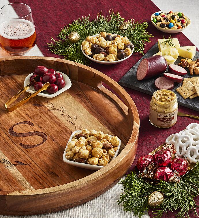 Christmas Snacks and Sparkler with Personalized Wooden Tray